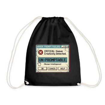 Unpromptable - Drawstring Bag - black - Front