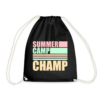 Summer Camp Champ Fun Kids Outdoor Adventure - Drawstring Bag - black - Front