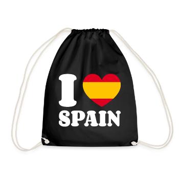 J’aime l’Espagne - Fan de Love Heart Espagne - Sac de sport léger - noir - Devant