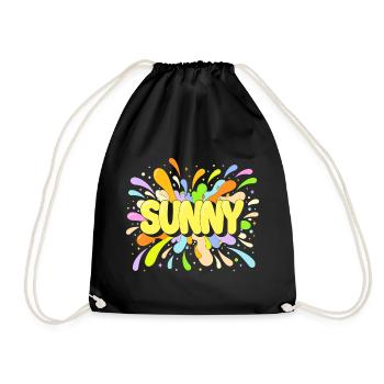 Sunny Burst Multicolor - Drawstring Bag - black - Front