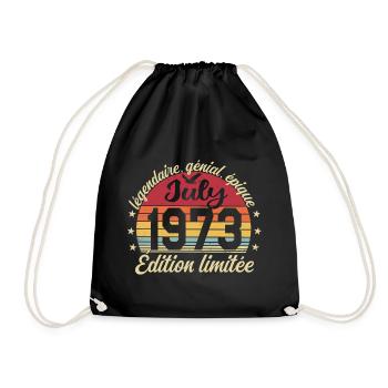 Anniversaire Juillet 1973 Vintage Cadeau - Sac de sport léger - noir - Devant