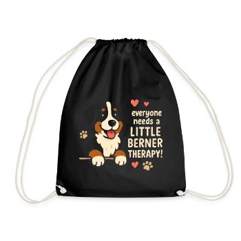 Chien de montagne bernois Petit Berner Humour de chien de thérapie - Sac de sport léger - noir - Devant