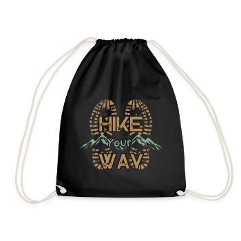 Hike Your Way Wandern Berge Outdoor Geschenk - Turnbeutel - Schwarz - Vorne