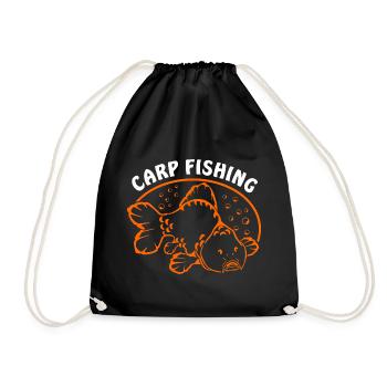 Fische_angeln_002_carp_fishing - Turnbeutel - Schwarz - Vorne
