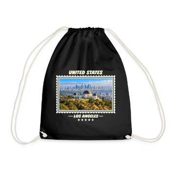 Vereinigte Staaten Los Angeles Vintage Reisemarke - Turnbeutel - Schwarz - Vorne