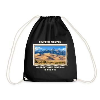 Vereinigte Staaten Great Sand Dunes Vintage Reisem - Turnbeutel - Schwarz - Vorne