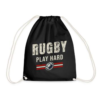 Rugby Spiel hart | Passion Oval Ball - Turnbeutel - Schwarz - Vorne