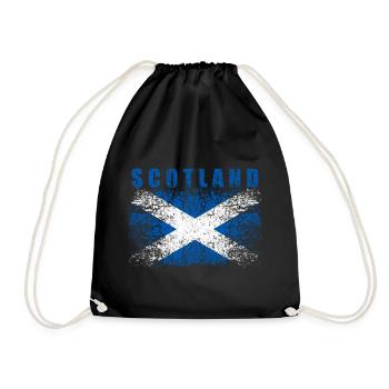 Schottland Flagge 008 AllroundDesigns - Turnbeutel - Schwarz - Vorne