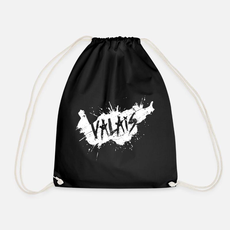 VALAIS GRUNGY WHITE - Drawstring Bag - black