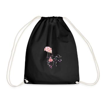 LA FILLE AVEC UN PARAPLUIE FLEUR - Sac de sport léger - noir - Devant