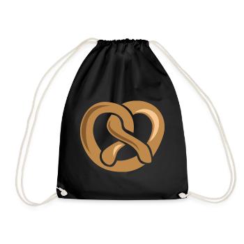 Pretzel Baker Food Bakery Illustration Graphic - Drawstring Bag - black - Front
