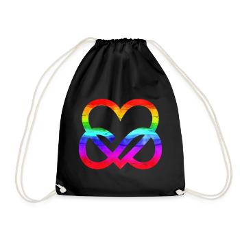 LGBTQ Rainbow Heart Infinity Infinity Heart - Drawstring Bag - black - Front