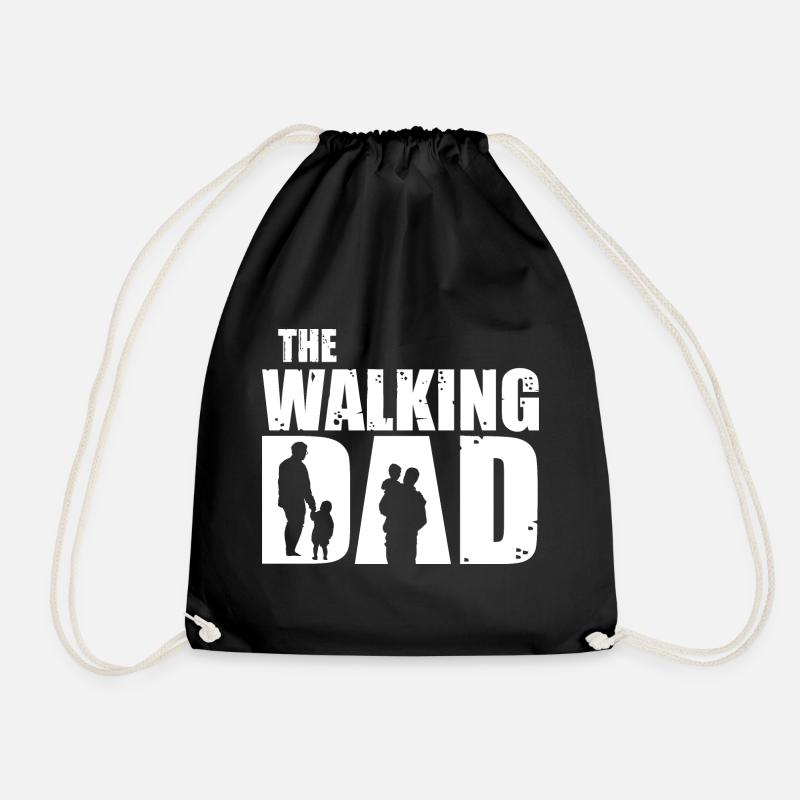Dad Father Father's Day THE WALKING DAD - Drawstring Bag - black