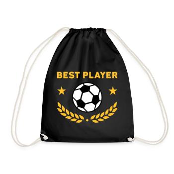 Best player (football, stars, laurel wreath) - Drawstring Bag - black - Front