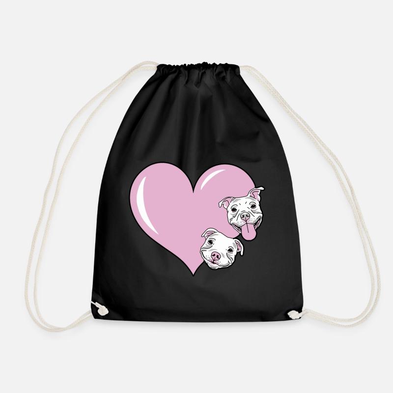 Dog with heart for dog lovers as a gift idea - Drawstring Bag - black