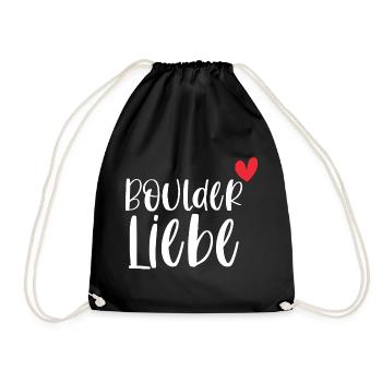 Bouldern Boulder Liebe Klettern Berge Geschenk - Turnbeutel - Schwarz - Vorne