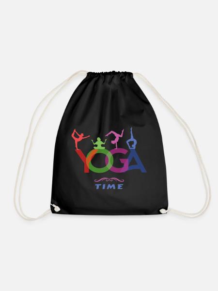 YOGA Time - The time of yoga - Drawstring Bag - black