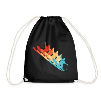 Ski Freestyle Ski Jumping Women Freestyle Ski - Drawstring Bag - black - Front