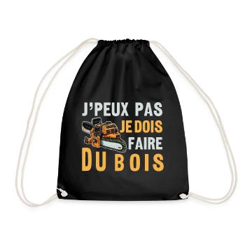 J'peux pas je dois Faire Du Bois,papa forestier - Sac de sport léger - noir - Devant