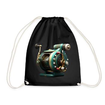 Fishing Reel Fishing Reel Natural Fish - Drawstring Bag - black - Front