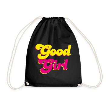 Good Girl Retro pink Energie Mädchen Power Vibes - Turnbeutel - Schwarz - Vorne