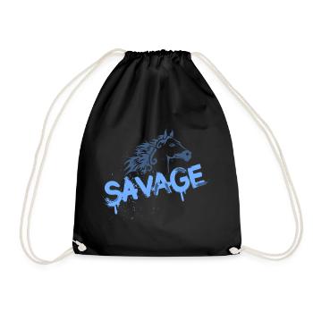 Conception de graffiti de cheval sauvage - Sac de sport léger - noir - Devant