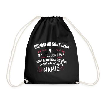Mamie Bien-Aimée et Chérie - Sac de sport léger - noir - Devant