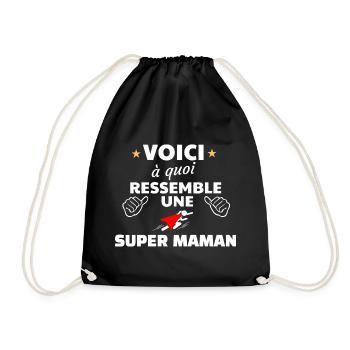 Humour maman super héroïne insoumise - Sac de sport léger - noir - Devant