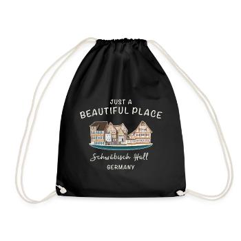 Schwäbisch Hall, Allemagne du Sud, Dessin - Sac de sport léger - noir - Devant