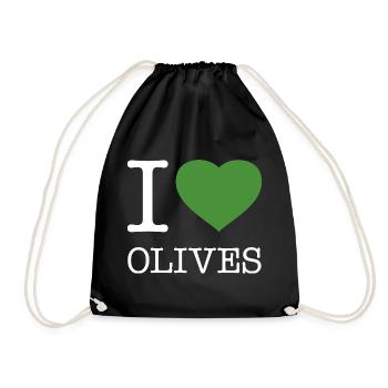 I LOVE OLIVES Oliven - Turnbeutel - Schwarz - Vorne