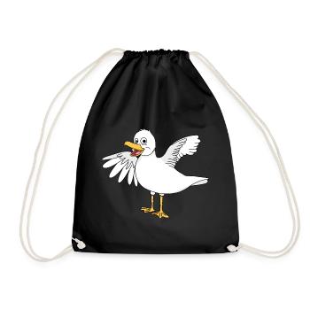 Seagull - crazy bird from the coast - Drawstring Bag - black - Front