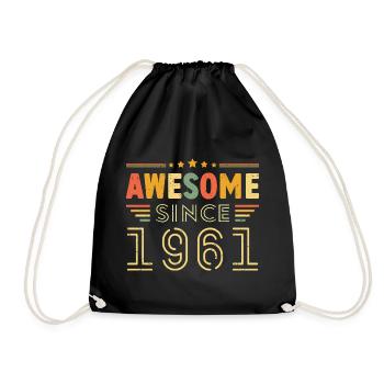 Millésime Légende 1961 Cadeau de 1961 - Né en 1961 - Sac de sport léger - noir - Devant