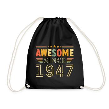 Millésime Légende 1947 Cadeau de 1947 - Né en 1947 - Sac de sport léger - noir - Devant
