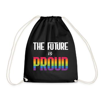 LGBT Pride Month - The Future is Proud - Drawstring Bag - black - Front