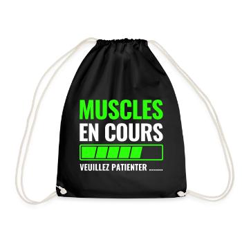 Muscles in progress please wait - Drawstring Bag - black - Front