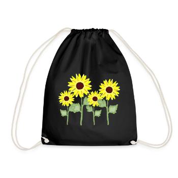 Sunflower Bouquet Yellow Coloring - Drawstring Bag - black - Front