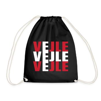 Vejle Denmark Flag - Drawstring Bag - black - Front