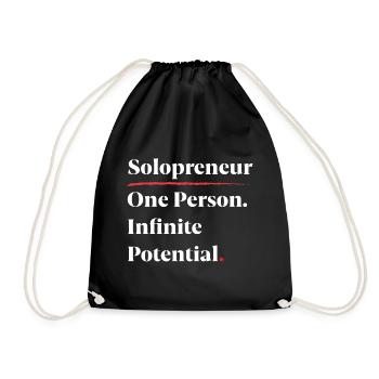 Solopreneur: One Person. Infinite Potential. [W] - Drawstring Bag - black - Front