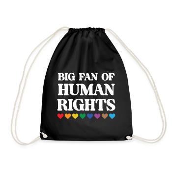 Mois de la fierté LGBTQ - Grand fan des droits de l’homme - Sac de sport léger - noir - Devant