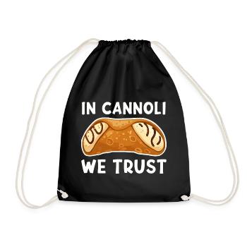 In Cannoli We Trust Sicily Cannolo Italy Travel - Drawstring Bag - black - Front