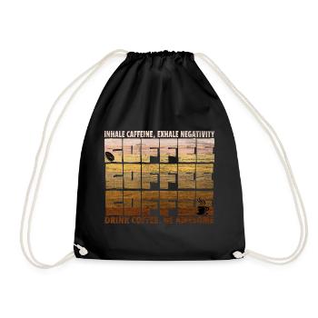 Coffee lover saying coffee break coffee in the office - Drawstring Bag - black - Front