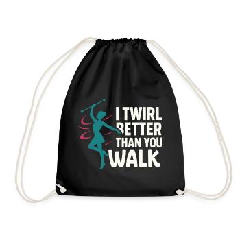 Baton Twirler Majorette Captain Squad Club - Drawstring Bag - black - Front