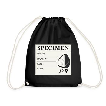 Geological Sample Fossils Collector Label - Drawstring Bag - black - Front