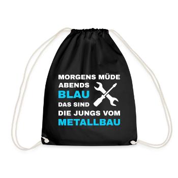 Metallbau Metallbauer Schlosser Stahlbau - Turnbeutel - Schwarz - Vorne