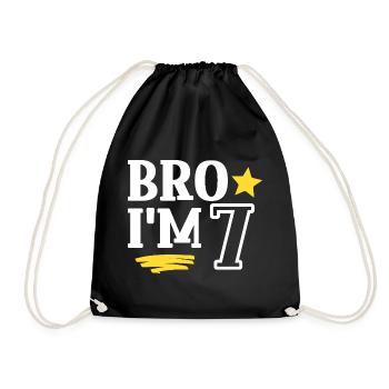 Bro ich bin 7 Jahre Alt Lustig Cool Geburtstag - Drawstring Bag - black - Front