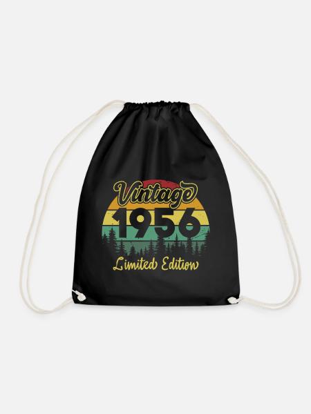 Vintage 1956 Jahrgang Geburtstag Geschenk Retro - Turnbeutel - Schwarz
