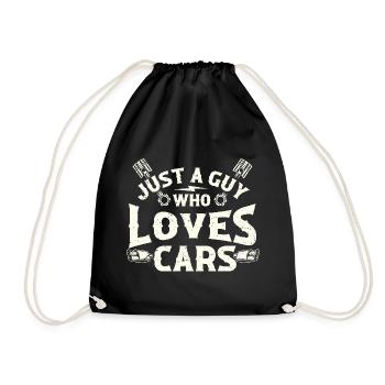 Just A Guy Who Loves Cars Racing Drift Muscle Auto - Drawstring Bag - black - Front