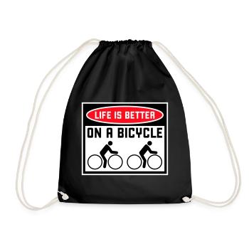 La vie est meilleure à vélo. Cyclisme Sport - Sac de sport léger - noir - Devant