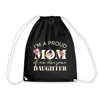 Maman fière Une grande fille - Sac de sport léger - noir - Devant