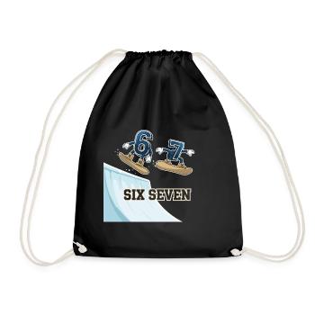 67 Six Seven Meme Snowboarding Funny - Drawstring Bag - black - Front